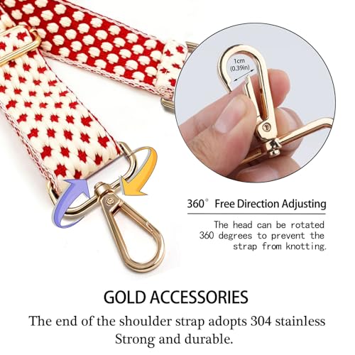 Image of Dsigo Purse Strap, 1.5 inch Wide Gold Alloy Buckle Floral Printing Crossbody Shoulder Strap for Bag Handbag Crossbody Bags