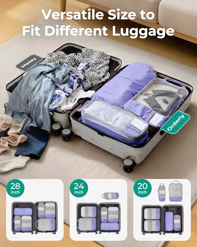 Image of Compression Packing Cubes, BAGSMART 6 Set Packing Organizers for Travel, Expandable Luggage Organizer for Carry on Luggage, Compression and Lightweight Suitcase Organizers for Woman & Man