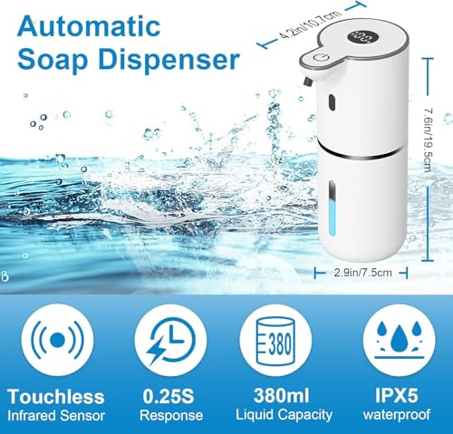 Image of Zollyss Automatic Soap Dispenser for Bathroom & Kitchen (White)