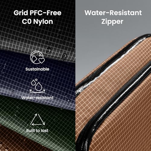 Image of tomtoc Electronic Organizer Travel Case Performance, Water Resistant Dual Compartment Cable Organization Storage Bag for Charger, Cord, Phone, Hard Drive, Power Bank, Accessories Travel Essentials