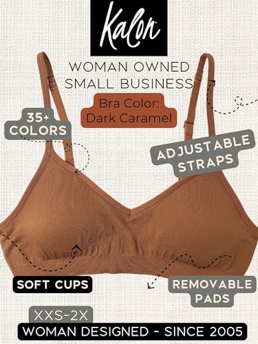 Image of Kalon Women's 4 Pack Demi Padded Bralette Wireless Comfortable Bra