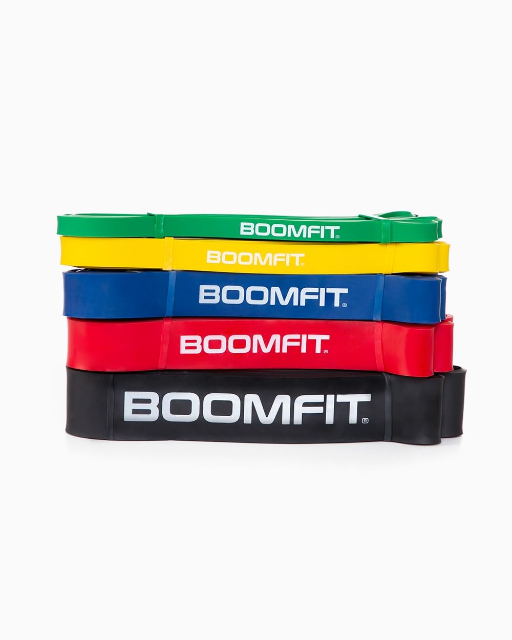 BOOMFIT Elastici Fitness | Banda Elastica Resistenza per Trazioni Pull Up, Elastico Palestra per Allenamento, Calisthenics, CrossFit e Stretching | Fasce Elastiche Fitness in Lattice Naturale