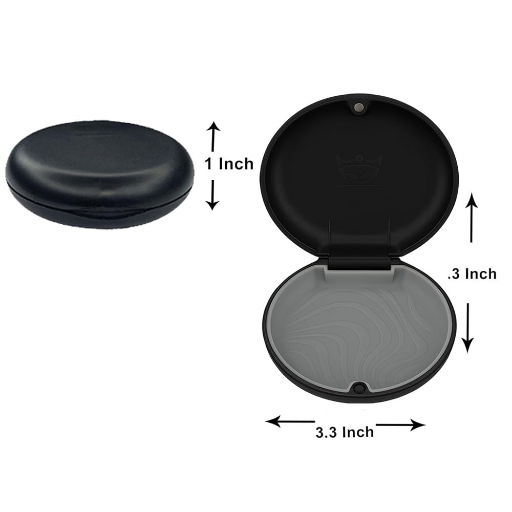 Dentosmile Slim Aligner Case/Aligner and Retainer Case/Dental Orthodontic Retainer Box - Black Color with Silicone layer (10) 1