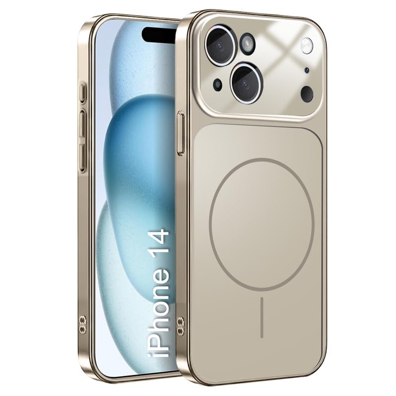 Image of LuxuryKase Converter Case for iPhone 14 | Premium Protective MagSafe Cover | iPhone 17 Pro Series Style Design | in Built Camera Guard | Wireless Charging Compatible - Grey