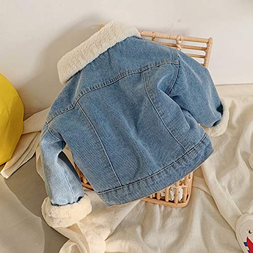Moru Infant Baby Toddler Girl Boy Winter Casual Thick Fleece Lined Denim Jacket Warm Jean Coat Outwear4