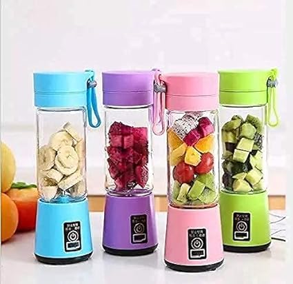 RADISSON Portable Electric USB Juice Maker Juicer Bottle Blender Grinder Mixer,4 Blades Rechargeable Bottle with Multi Color (Multi)