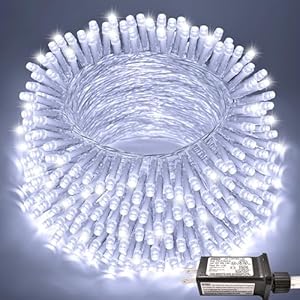 JMEXSUSS 66ft 200 LED White Christm...