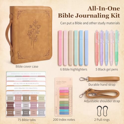 Floral Leather Bible Case for Women