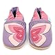 Dotty Fish Krabbelschuhe aus Leder – rutschfeste, weiche Sohle, Barfußgefühl, Lauflernschuhe & Babyschuhe für Mädchen. Lila Schmetterling. 3-4 Jahre (27 EU)