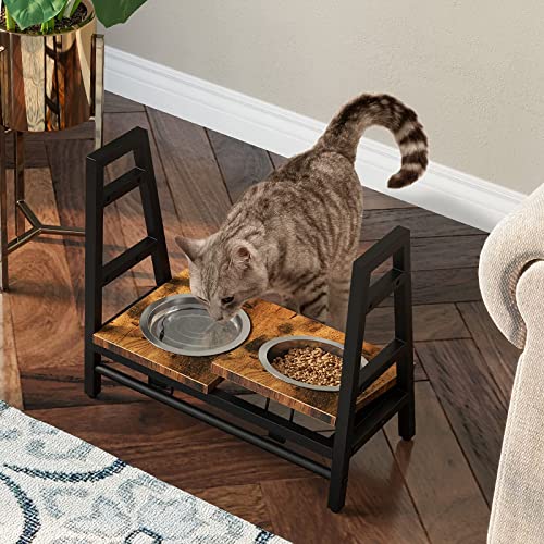 Favepaw Dog Bowls Elevated, Adjustable Raised Dog Bowls With 4 Stainless Steel Bowls And 0-15°Adjustable Platform, Stable Elevated Dog Feeders With Anti-Slip Feet And Noise Preventing Bulges #TOP5