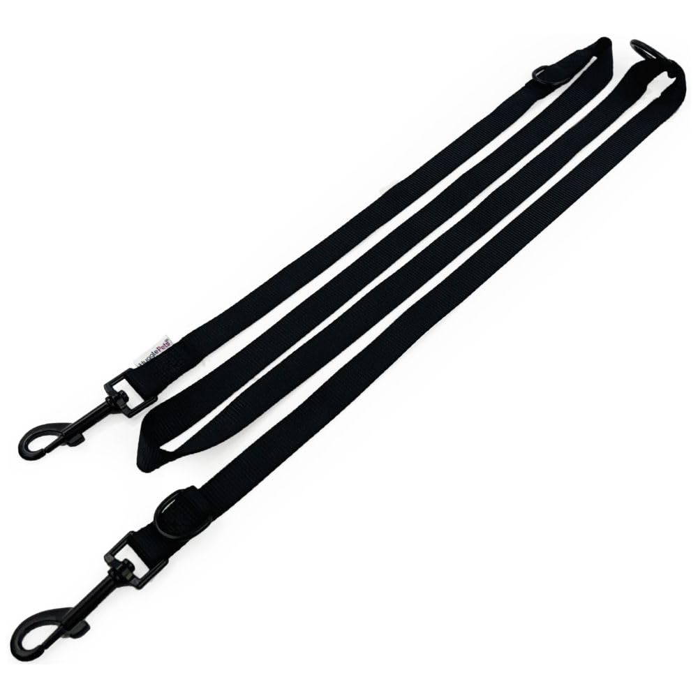 HugglePets 10 In 1 Dog Training Lead Dogs. Hands Free Slip-On Rope Leash. Weather-Resistant. 200 x 1.9cm Professional Dog Lead To Stop Pulling. Short & Long Puppy Training Lead Black
