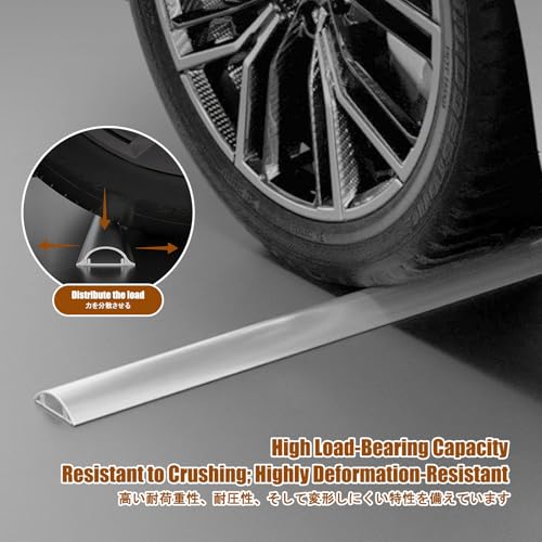 Cubierta para cables de piso, cubierta para extensión de cables, resistente a rayaduras y desgaste, duradera, apta para oficina, hogar y exteriores (número 8, 1 m) miniatura 7