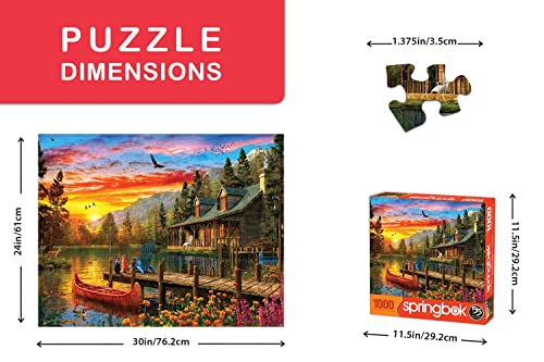 Rompecabezas Springbok Cabin Evening Sunset de 1000 piezas para adultos, con piezas únicas, hecho en EE.UU., materiales ecológicos miniatura 3