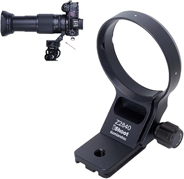 iShoot Lens Collar Tripod Mount Ring Compatible with Nikon Z 28-400mm F4-8 VR & Z 70-180mm F2.8, Support Vertical Shoot, Arca-Swiss Fit Quick Release Plate Bracket for Arca Fit Head Clamp & Stabilizer