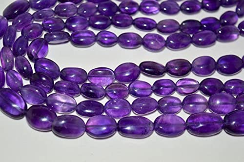 Perles améthyste naturelles lisses ovales sans défaut pour enfilage réussi de bijoux