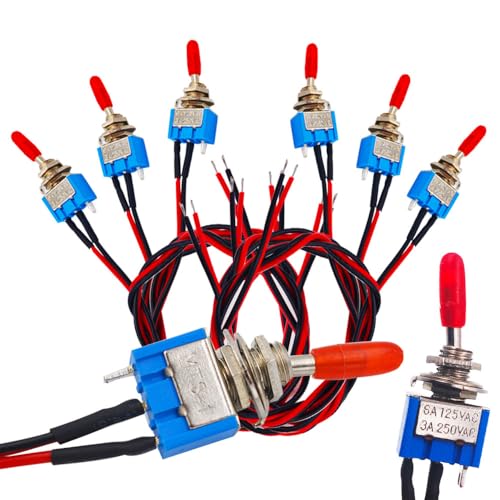 Senvenlec Lot de 6 interrupteurs à bascule convient pour voitures, camions, bateaux et tableaux de bord