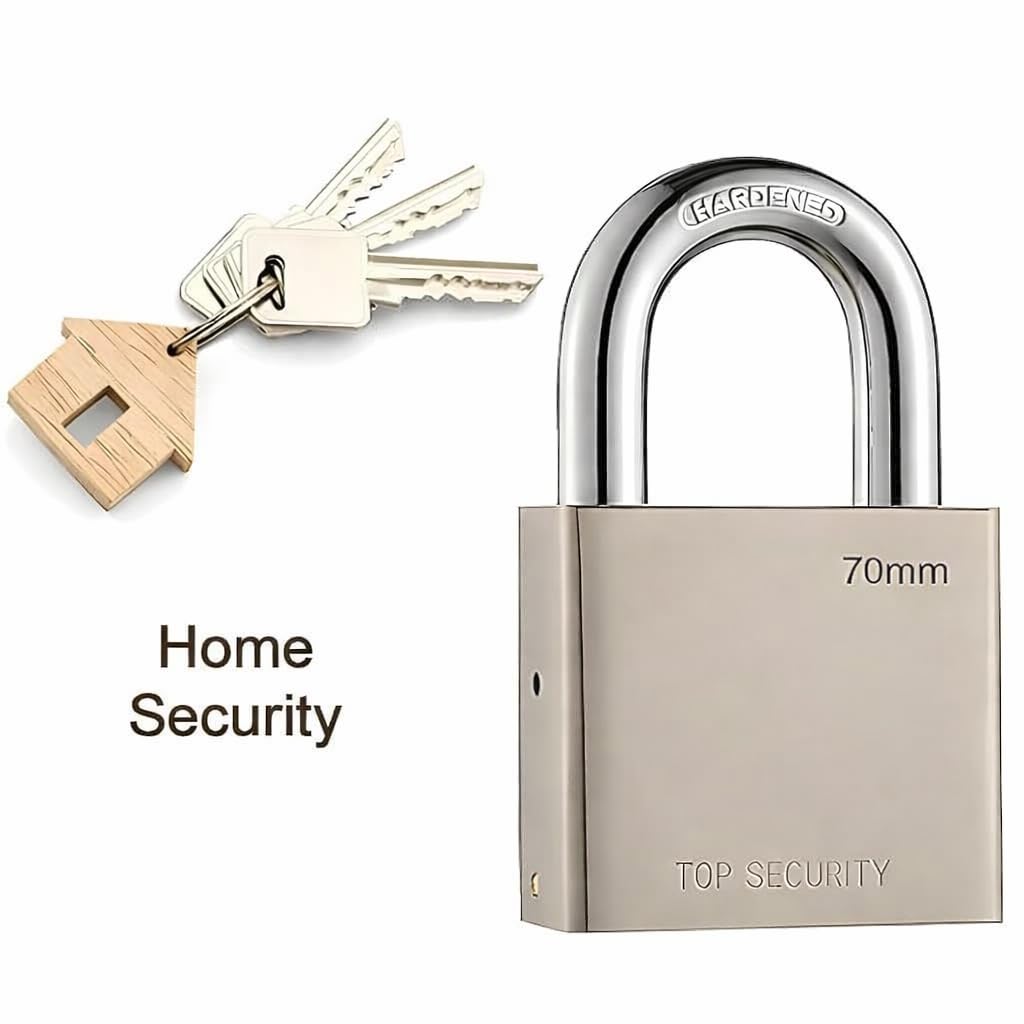Oblivion Lock for Home - Multipurpose Solid Keys Padlock - Corrosion Resistant and Waterproof Heavy Duty Security Lock for Main Door, Gate, Dormitory, Shops, Offices and Shutters (2, 70mm) — Amazon image 3