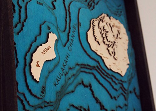 Beautifully Detailed! Kaua'i 3D Wood Map #TOP4