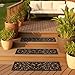 Collections Etc Skid Resistant Butterfly Stair Traction Treads - Set of 4, Black