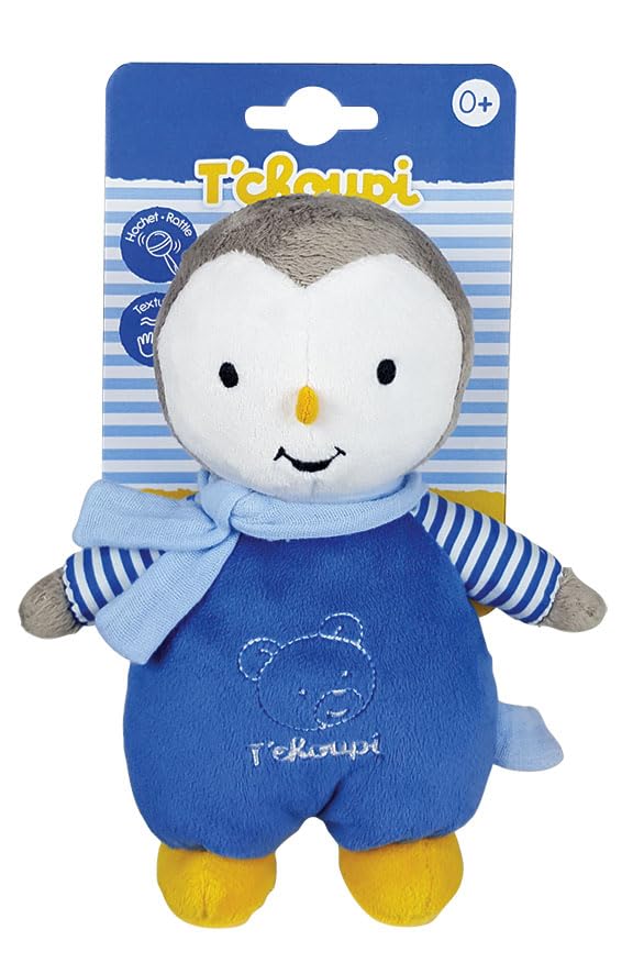 JEMINI | Peluche Hochet T'choupi Baby 20 Cm | Dès La Naissance | Tissus Sensoriels | Forme Pantin...