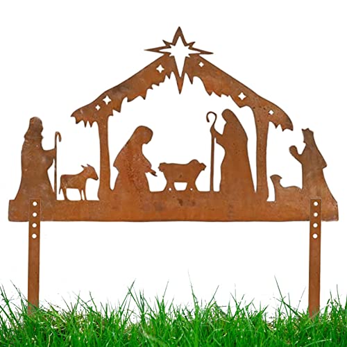 Weihnachtskrippe Silhouette 13 Metall Weihnachtskrippe Silhouette – Outdoor-Weihnachtsgarten- |...