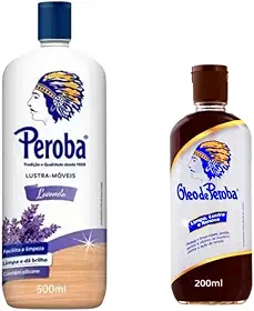 Kit de Limpeza Peroba, Lustra-Móveis Lavanda 500ml e Óleo de Peroba 200ml, Limpa, Lustra e Renova, Pisos, Granitos, Fogões e Geladeiras