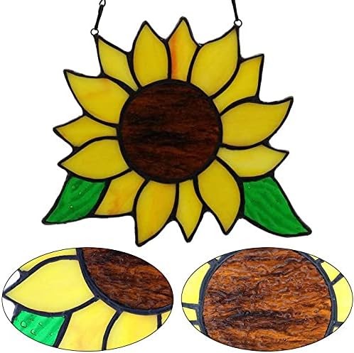 Sunflower Stained Glass Window Hangings Sun Catcher Outdoor Decorations