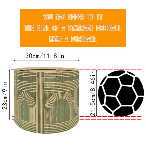 Image of Modern lamp Shade Bamboo Material Art Deco 11.8 * 9.05Inch | Unique Abstract Green Geometric,Ideal for Table and Floor Lamps, Elegant Style for Living Room Bedroom Office,Easy Assemble