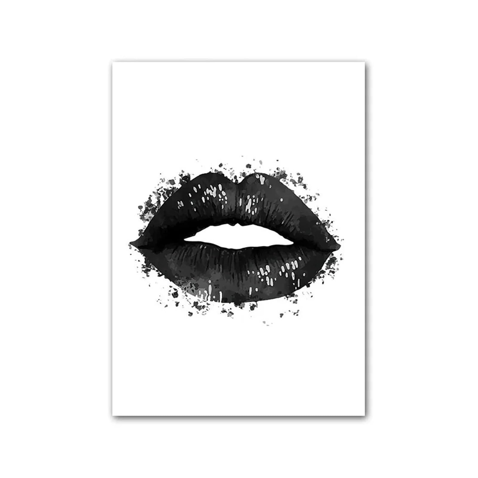 Peinture fleur et fille sur toile d'art mural au contraste noir et blanc