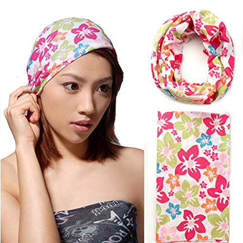 6 Pack Floral Bandanas Uv Shield For Face Cover Balaclava Head Buff Scarf Fishing (Flower 6, 6) #TOP5