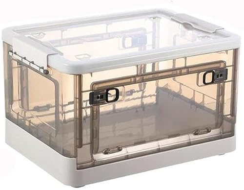 GENIGW - Caja de almacenamiento plegable con tapa, organizador de plástico multifunción para juguetes, libros, cocina, baño (color D, tamaño 15.4 x