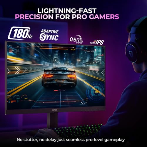 Image of AOC Q27G11E 27″ QHD Gaming Monitor - Black /Red | 2560x1440 Fast IPS| 180Hz Refresh | 0.5ms MPRT|Adaptive Sync| HDR10| Tilt Stand & Low Blue Light