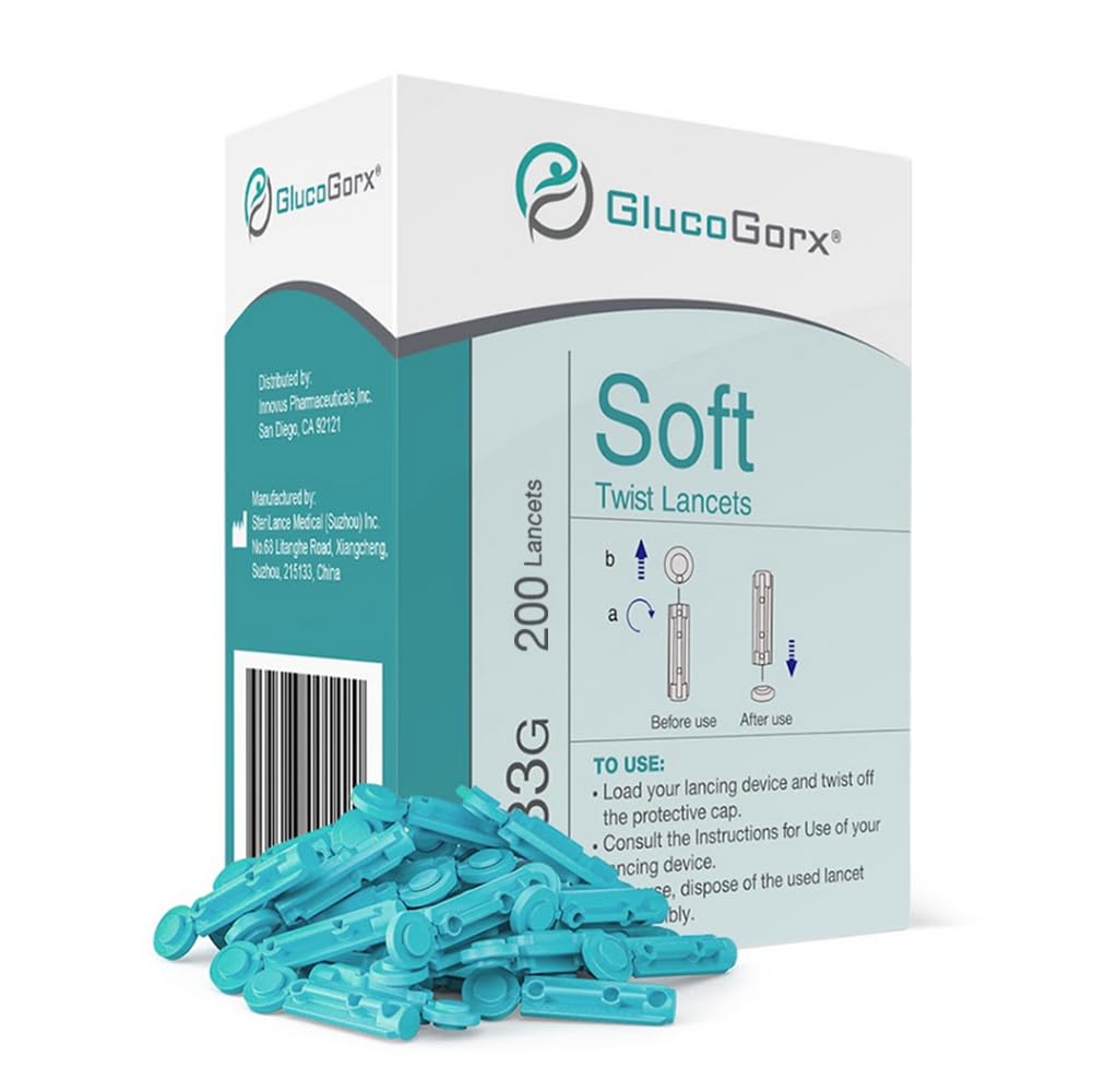 Soft Twist Sterile Lancets for Blood Sugar Test by C'rcle - Lancets for Diabetes Testing at Home - Blood Sugar Needle Lancets