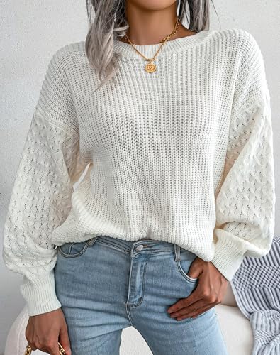 Fall Sweaters for Women Lightweight, Honeycomb Long Sleeve, Crewneck, Textured Knit, Womens Fall Fashion 2025