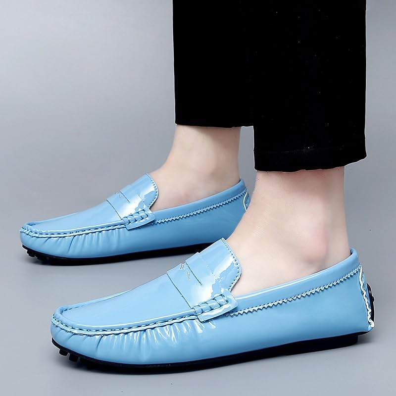 Men's Loafers Round Toe Leather Driving Penny Loafers Slip Resistant Comfortable Flexible Outdoor Party Slip-ons3