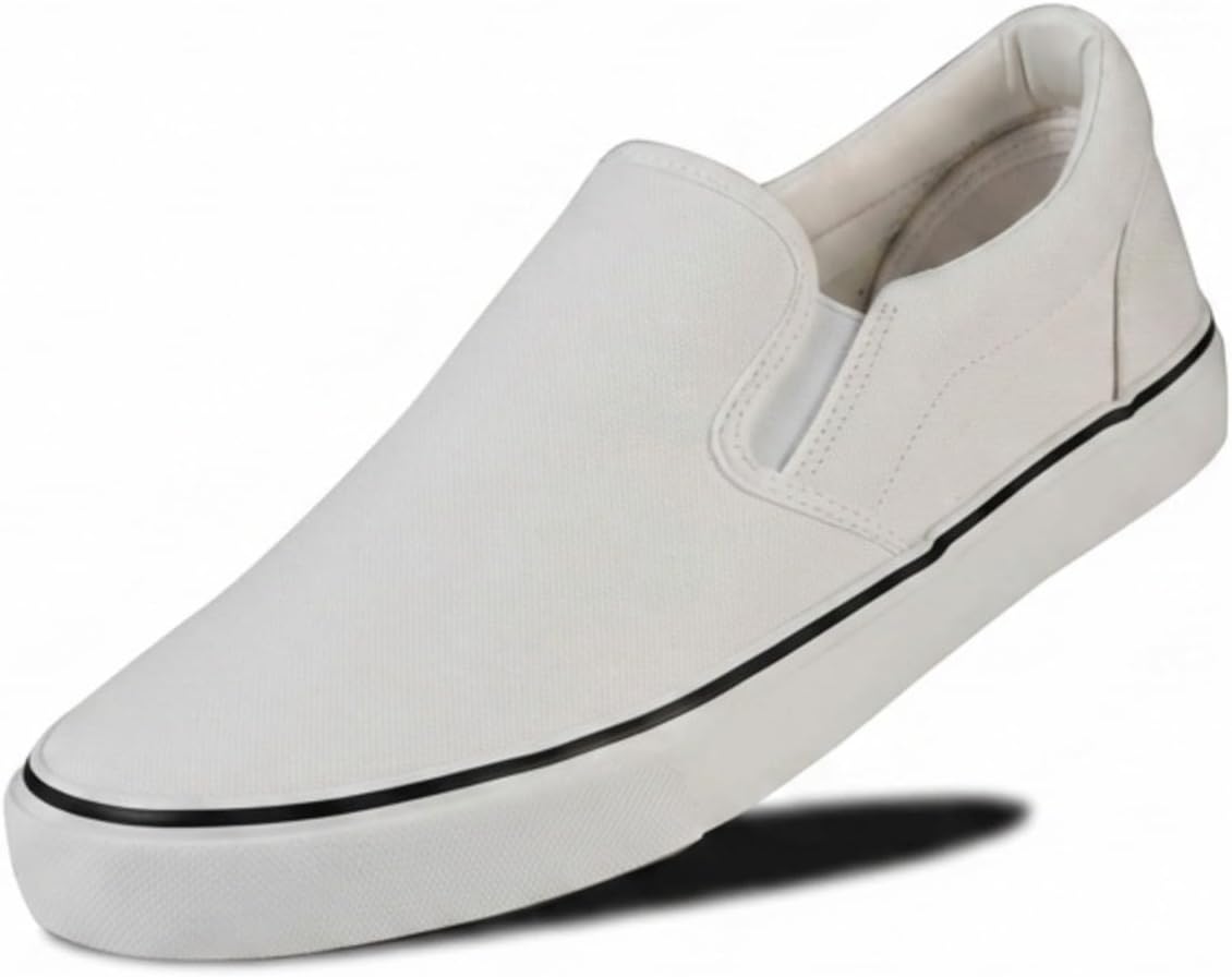 Men's Canvas Slip On Shoes for Men, Laceless Low Top Sneakers Mens Slip On Sneakers