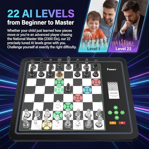 Juego electrónico de ajedrez AI adaptativo con tablero y app miniatura 4