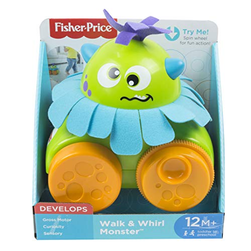 Mon Monstre à Tirer Fisher-Price Jouet d'Eveil pour Motiver Bébé à Marcher Sans Tomber