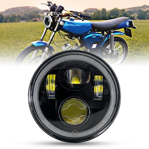 bamotoop 5 75 LED Motorrad Runder Scheinwerfer E-geprüft DRL Fern- und Abblendlicht für Simson S51 S70 S50 S50B Tuning