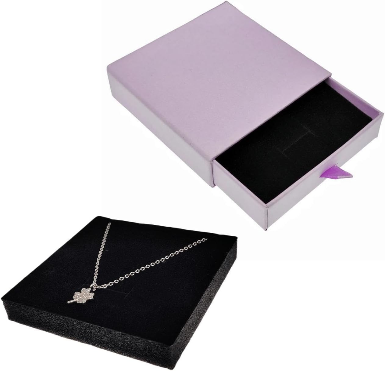 2 Pack Jewelry Gift Boxes 3.5x3.5x1 Inch Cardboard Jewelry Boxes, Small Gift Boxes for Bracelets Earrings Necklaces Jewelry Gift (Purple) image 3