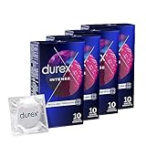 Durex Kondome genoppt und gerippt mit Stimulationsgel für eine intensive Befriedigung der Frau Durex Intense Orgasmic 40 Stück