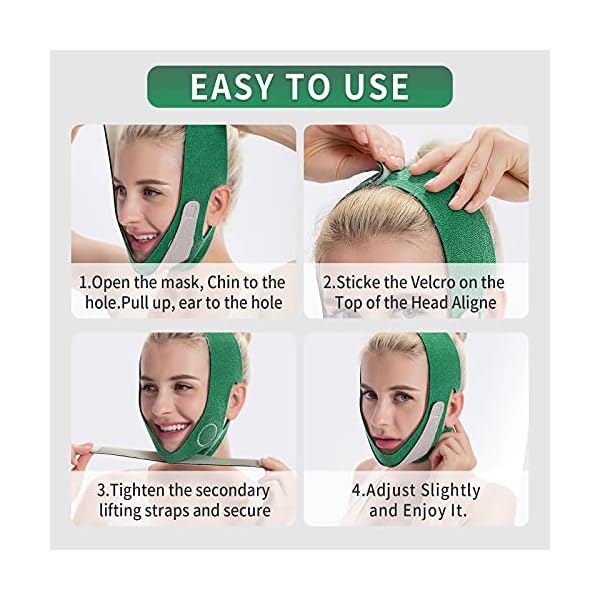 Double-Chin-Reducer-V-Line-Lifting-Mask-Breathable-Face-Slimming-Strap-Reusable-V-Line-Face-Shapes-Chin-Cheek-Lift-Up-Anti-Wrinkle-Lifting-Belt-for-Women-Men-Green Double Chin Reducer, V Line Lifting Mask, Breathable Face Slimming Strap, Reusable V-Line Face Shapes Chin Cheek Lift Up Anti Wrinkle Lifting Belt for Women Men (Green)