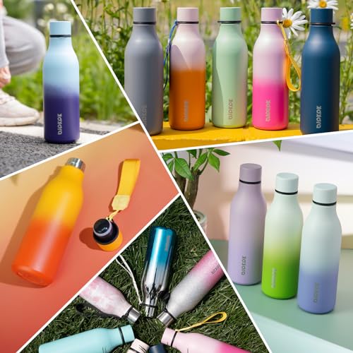 Image of BJPKPK Insulated Water Bottles, 18 oz Stainless Steel Metal Water Bottle with Strap, BPA Free Leak Proof Jugs, Mugs, Flasks, Reusable Thermal Flasks for Sports & Travel, Dreamy Purple