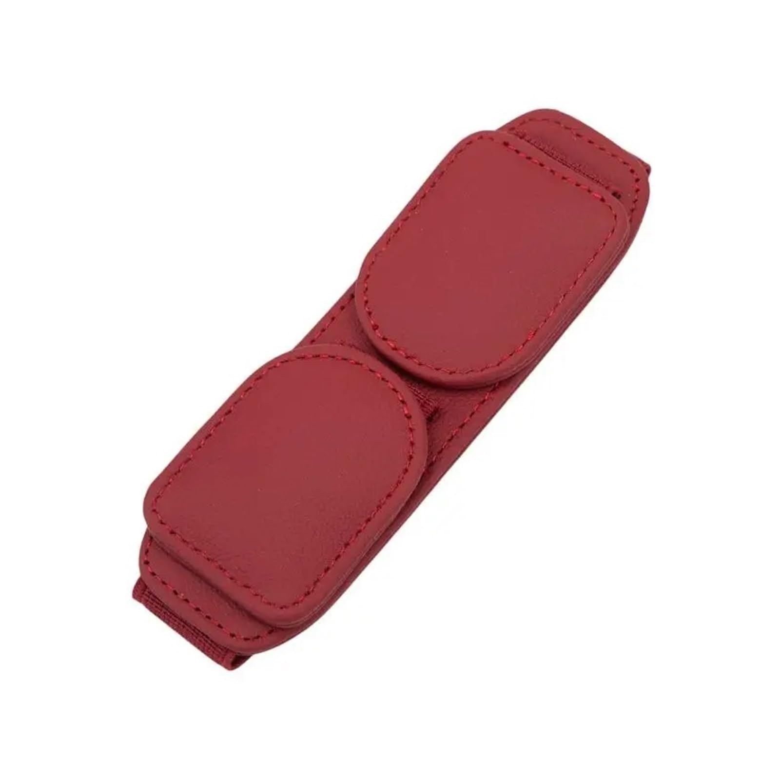 Portagafas Interior Coche Soporte para Gafas De Sol para Visera Coche Clip Magnético para Colgar Cuero Accesorios para El(Red)