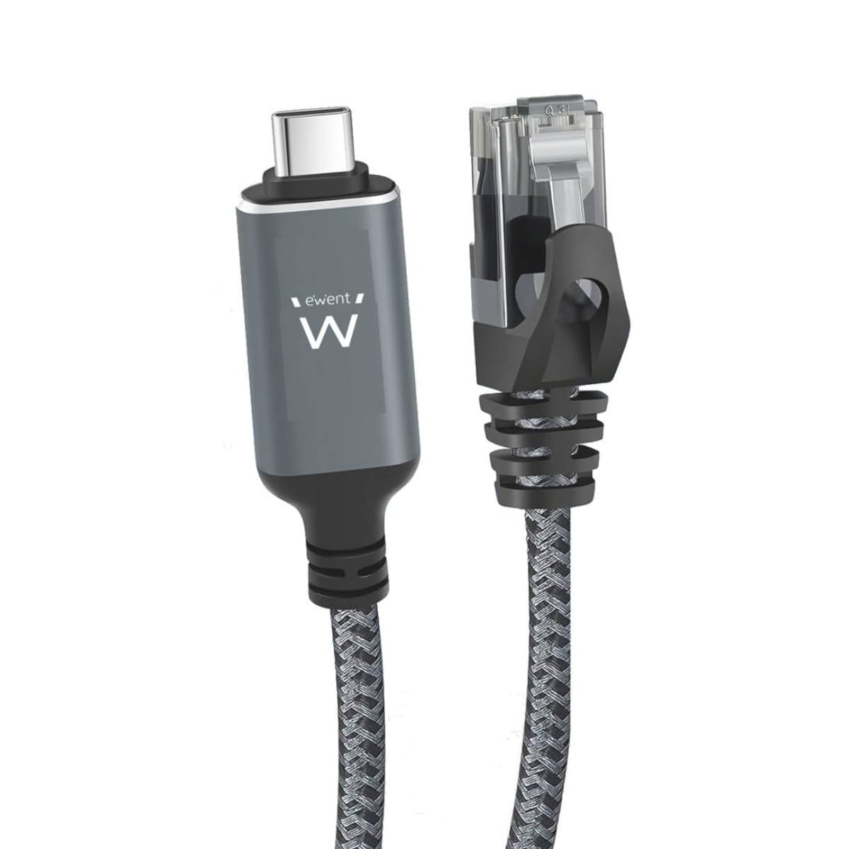 Ewent Cavo Da Ethernet A USB-C, Adattatore Usb C A Ethernet Gigabit Rj45,Collegamento Rapido E Diretto,Compatibile Con Thunderbolt 4/5,Per Macbook,Laptop E Dispositivi USB4, Cavo Intrecciato,1 Metro-image