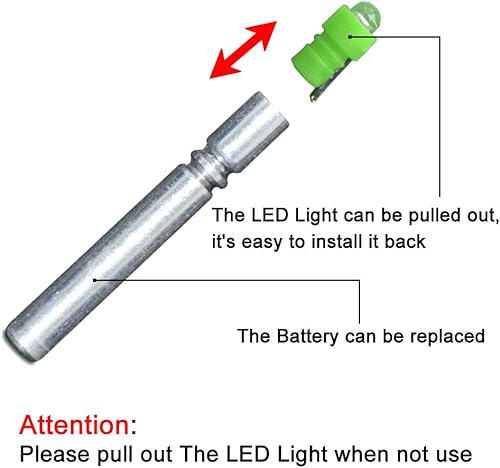 Miniatura 9 de 6 piezas de luz LED Bobber de repuesto para señuelos de pesca, bobinas de pesca, luces de bolígrafo, muelles de flecha, flotadores de pesca, luces