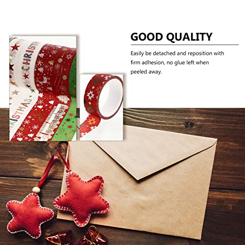 NUOBESTY 12Pcs Natal Scrapbook Adesivo Fitas de Papel de Natal Fitas de Papel Blocos de Ouro Fitas p