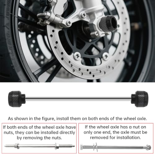 Image of 4Pcs Motorcycle Fork Frame Sliders, Aluminum Crash Protectors Decor | Fits 10-14.5 mm axles. Sacrificial impact protection for fork /frame /exhaust. Stylish carbon fiber decal. For sooter (Black)