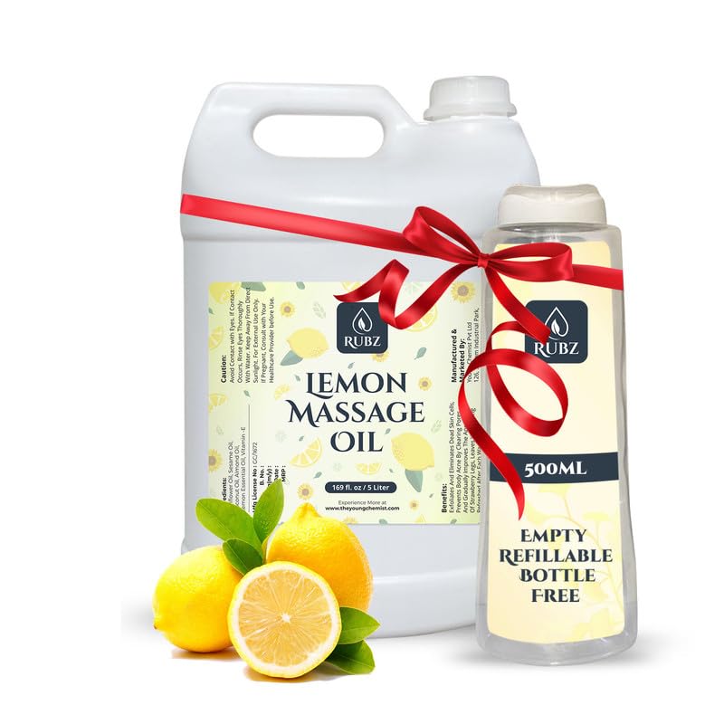 Rubz Lemon Massage Oil | Moisturizing & Nourishing Body Massage Oil for Men & Women | Best for Aromatherapy & Full Body Spa | 5 Litre (B0CJJSMQLK) Amazon Price History, Amazon Price Tracker