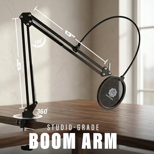 Image of DIGIMORE USB Condenser Microphone Kit | 2026 Edition | AI Noise Reduction Chip | Cardioid Mic | Boom Arm Stand | Metal Body | Ideal for YouTube, Podcast, Streaming, Gaming & Studio Recording (D-520)